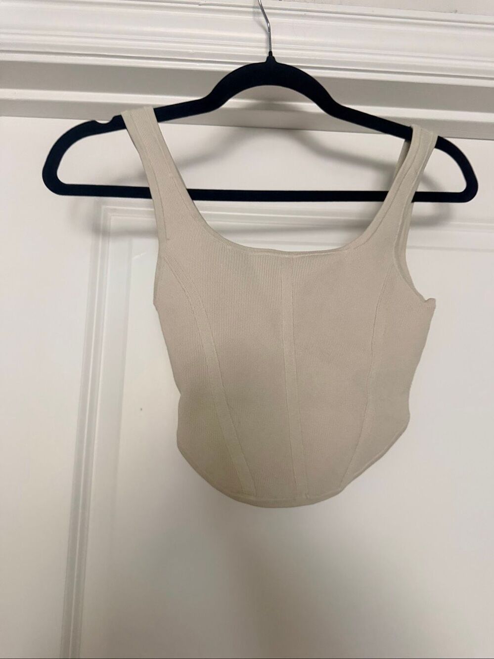 Babaton Women's Size XS Beige Minimalist Tank Top Shirt Blouse Layering